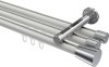 10214647-103212 Innenlauf Gardinenstange Aluminium / Metall 20 mm Ø 3-läufig SITENO - Sitra Weiß / Chrom