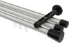 10214647-103229 Innenlauf Gardinenstange Aluminium / Metall 20 mm Ø 3-läufig SITENO - Sitra Weiß / Schwarz