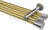 10214647-103812 Innenlauf Gardinenstange Aluminium / Metall 20 mm Ø 3-läufig SITENO - Sitra Messing-Optik / Chrom