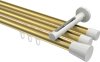 10214647-103832 Innenlauf Gardinenstange Aluminium / Metall 20 mm Ø 3-läufig SITENO - Sitra Messing-Optik / Weiß