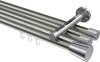 10214647-103912 Innenlauf Gardinenstange Aluminium / Metall 20 mm Ø 3-läufig SITENO - Sitra Edelstahl-Optik / Chrom