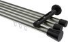 10214647-103929 Innenlauf Gardinenstange Aluminium / Metall 20 mm Ø 3-läufig SITENO - Sitra Edelstahl-Optik / Schwarz