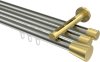 10214647-103938 Innenlauf Gardinenstange Edelstahl-Optik / Messing-Optik 20 mm Ø 3-läufig SITENO - Sitra