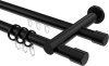 10223112-1029 Rundrohr-Innenlauf Gardinenstange Aluminium / Metall 20 mm Ø 2-läufig PLATON - Santo Schwarz