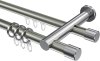 10223112-103912 Rundrohr-Innenlauf Gardinenstange Aluminium / Metall 20 mm Ø 2-läufig PLATON - Santo Edelstahl-Optik / Chrom