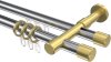 10223126-101238 Rundrohr-Innenlauf Gardinenstange Aluminium / Metall 20 mm Ø 2-läufig PRESTIGE - Santo Chrom / Messing-Optik