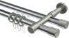 10223126-101239 Rundrohr-Innenlauf Gardinenstange Aluminium / Metall 20 mm Ø 2-läufig PRESTIGE - Santo Chrom / Edelstahl-Optik