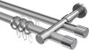 10223126-103312 Rundrohr-Innenlauf Gardinenstange Aluminium / Metall 20 mm Ø 2-läufig PRESTIGE - Santo Silbergrau / Chrom