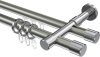 10223126-103912 Rundrohr-Innenlauf Gardinenstange Aluminium / Metall 20 mm Ø 2-läufig PRESTIGE - Santo Edelstahl-Optik / Chrom