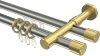 10223126-103938 Rundrohr-Innenlauf Gardinenstange Edelstahl-Optik / Messing-Optik 20 mm Ø 2-läufig PRESTIGE - Santo
