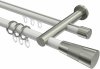 10223312-XX3239 Rundrohr-Innenlauf Gardinenstange Aluminium / Metall 20 mm Ø 2-läufig PLATON - Tanara Weiß / Edelstahl-Optik