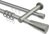 10223312-103339 Rundrohr-Innenlauf Gardinenstange Aluminium / Metall 20 mm Ø 2-läufig PLATON - Tanara Silbergrau / Edelstahl-Optik