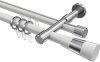 10223326-XX3212 Rundrohr-Innenlauf Gardinenstange Aluminium / Metall 20 mm Ø 2-läufig PRESTIGE - Tanara Weiß / Chrom