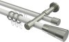10223326-103239 Rundrohr-Innenlauf Gardinenstange Aluminium / Metall 20 mm Ø 2-läufig PRESTIGE - Tanara Weiß / Edelstahl-Optik