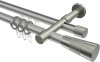 10223326-103339 Rundrohr-Innenlauf Gardinenstange Aluminium / Metall 20 mm Ø 2-läufig PRESTIGE - Tanara Silbergrau / Edelstahl-Optik