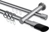 10223412-10121229 Rundrohr-Innenlauf Gardinenstange Aluminium / Metall 20 mm Ø 2-läufig PLATON - Verano Chrom
