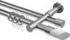10223426-10121232 Rundrohr-Innenlauf Gardinenstange Aluminium / Metall 20 mm Ø 2-läufig PRESTIGE - Verano Chrom