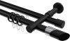10223426-1029 Rundrohr-Innenlauf Gardinenstange Aluminium / Metall 20 mm Ø 2-läufig PRESTIGE - Verano Schwarz