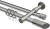 10223426-103339 Rundrohr-Innenlauf Gardinenstange Aluminium / Metall 20 mm Ø 2-läufig PRESTIGE - Verano Silbergrau / Edelstahl-Optik