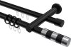 10223512-1029 Rundrohr-Innenlauf Gardinenstange Aluminium / Metall 20 mm Ø 2-läufig PLATON - Mavell Schwarz