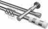 10223526-XX123212 Rundrohr-Innenlauf Gardinenstange Aluminium / Metall 20 mm Ø 2-läufig PRESTIGE - Mavell Chrom
