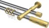 10223526-101238 Rundrohr-Innenlauf Gardinenstange Aluminium / Metall 20 mm Ø 2-läufig PRESTIGE - Mavell Chrom / Messing-Optik