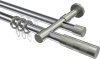 10223526-101239 Rundrohr-Innenlauf Gardinenstange Aluminium / Metall 20 mm Ø 2-läufig PRESTIGE - Mavell Chrom / Edelstahl-Optik