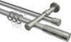 10223526-103339 Rundrohr-Innenlauf Gardinenstange Aluminium / Metall 20 mm Ø 2-läufig PRESTIGE - Mavell Silbergrau / Edelstahl-Optik
