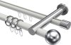 10223612-103212 Rundrohr-Innenlauf Gardinenstange Aluminium / Metall 20 mm Ø 2-läufig PLATON - Luino Weiß / Chrom
