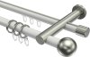 10223612-103239 Rundrohr-Innenlauf Gardinenstange Aluminium / Metall 20 mm Ø 2-läufig PLATON - Luino Weiß / Edelstahl-Optik