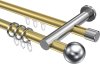 10223612-103812 Rundrohr-Innenlauf Gardinenstange Aluminium / Metall 20 mm Ø 2-läufig PLATON - Luino Messing-Optik / Chrom