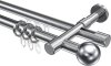 10223626-1012 Rundrohr-Innenlauf Gardinenstange Aluminium / Metall 20 mm Ø 2-läufig PRESTIGE - Luino Chrom