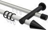 10223712-103229 Rundrohr-Innenlauf Gardinenstange Aluminium / Metall 20 mm Ø 2-läufig PLATON - Savio Weiß / Schwarz