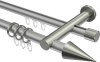 10223712-103339 Rundrohr-Innenlauf Gardinenstange Aluminium / Metall 20 mm Ø 2-läufig PLATON - Savio Silbergrau / Edelstahl-Optik