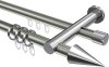 10223712-103912 Rundrohr-Innenlauf Gardinenstange Aluminium / Metall 20 mm Ø 2-läufig PLATON - Savio Edelstahl-Optik / Chrom