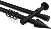 10223726-1029 Rundrohr-Innenlauf Gardinenstange Aluminium / Metall 20 mm Ø 2-läufig PRESTIGE - Savio Schwarz