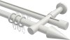 10223726-1032 Rundrohr-Innenlauf Gardinenstange Aluminium / Metall 20 mm Ø 2-läufig PRESTIGE - Savio Weiß
