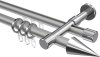 10223726-103312 Rundrohr-Innenlauf Gardinenstange Aluminium / Metall 20 mm Ø 2-läufig PRESTIGE - Savio Silbergrau / Chrom
