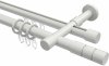 10223826-XX32 Rundrohr-Innenlauf Gardinenstange Aluminium / Metall 20 mm Ø 2-läufig PRESTIGE - Elanto Weiß