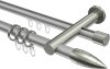 10223912-103339 Rundrohr-Innenlauf Gardinenstange Aluminium / Metall 20 mm Ø 2-läufig PLATON - Samanto Silbergrau / Edelstahl-Optik