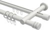 10224112-1032 Rundrohr-Innenlauf Gardinenstange Aluminium / Metall 20 mm Ø 2-läufig PLATON - Estana Weiß