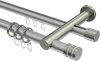 10224112-103339 Rundrohr-Innenlauf Gardinenstange Aluminium / Metall 20 mm Ø 2-läufig PLATON - Estana Silbergrau / Edelstahl-Optik
