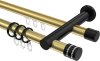 10224112-103829 Rundrohr-Innenlauf Gardinenstange Aluminium / Metall 20 mm Ø 2-läufig PLATON - Estana Messing-Optik / Schwarz