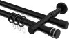 10224126-1029 Rundrohr-Innenlauf Gardinenstange Aluminium / Metall 20 mm Ø 2-läufig PRESTIGE - Estana Schwarz