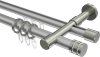 10224126-103339 Rundrohr-Innenlauf Gardinenstange Aluminium / Metall 20 mm Ø 2-läufig PRESTIGE - Estana Silbergrau / Edelstahl-Optik