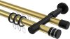 10224126-103829 Rundrohr-Innenlauf Gardinenstange Aluminium / Metall 20 mm Ø 2-läufig PRESTIGE - Estana Messing-Optik / Schwarz