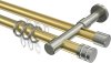 10224126-103839 Rundrohr-Innenlauf Gardinenstange Messing-Optik / Edelstahl-Optik 20 mm Ø 2-läufig PRESTIGE - Estana