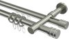 10224126-1039 Rundrohr-Innenlauf Gardinenstange Edelstahl-Optik 20 mm Ø 2-läufig PRESTIGE - Estana