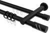 10224212-1029 Rundrohr-Innenlauf Gardinenstange Aluminium / Metall 20 mm Ø 2-läufig PLATON - Zoena Schwarz