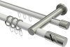 10224212-103239 Rundrohr-Innenlauf Gardinenstange Aluminium / Metall 20 mm Ø 2-läufig PLATON - Zoena Weiß / Edelstahl-Optik